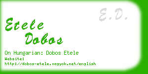 etele dobos business card